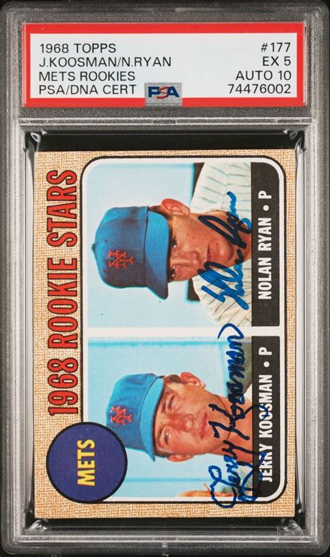 Topps Mets Rookies J Koosman N Ryan Rookie Rc Psa Auto