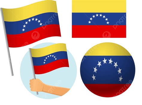 Conjunto De Iconos De Bandera De Venezuela Ondeando Venezolano Aislado Vector Png Ondulación