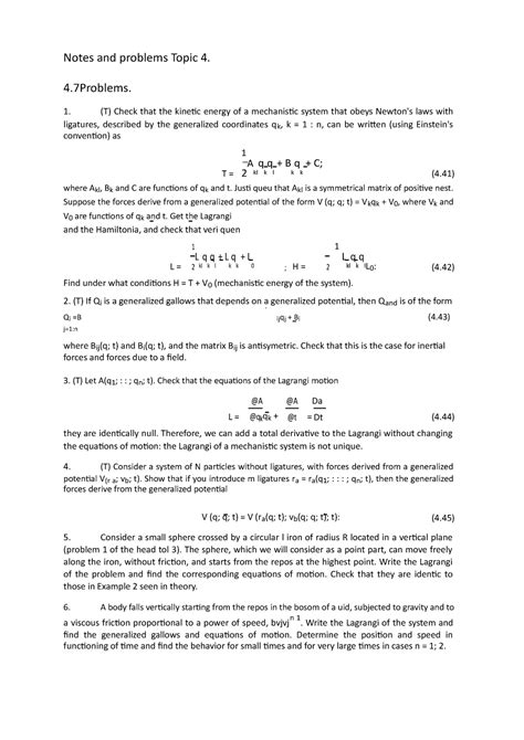 Notes And Problems Algebra Lineal Eng Topic 4 Mec Doc Notes And Problems Topic 4 4 T Check