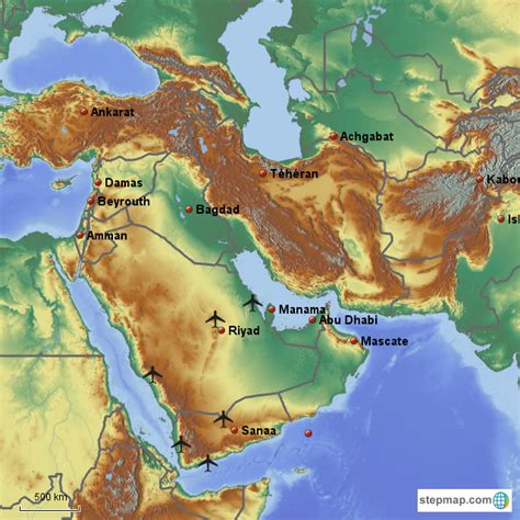 Stepmap Moyen Orient Landkarte F R Asia