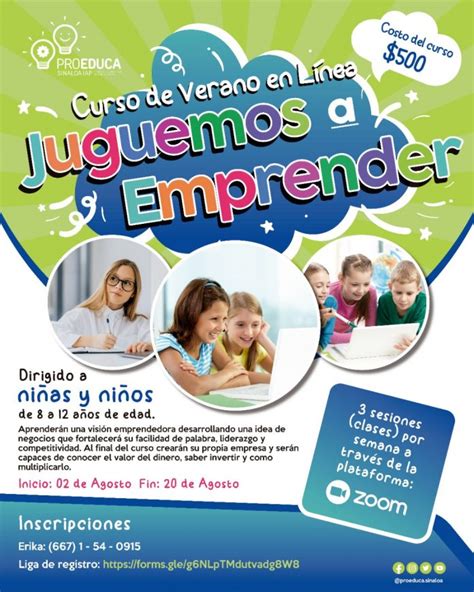 Invita Pro Educa Sinaloa A Curso De Verano Juguemos A Emprender