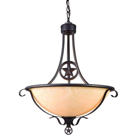 Bel Air Lighting Texas Star 3 Light Antique Bronze Pendant 263592 The