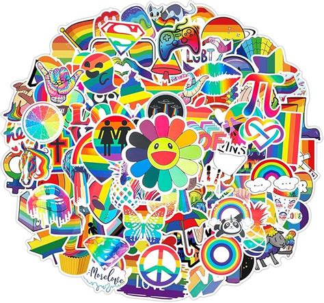 Amazon Jofony Pcs Pride Rainbow Stickers Lgbtq Lover Gay Lesbian Vinyl Waterproof