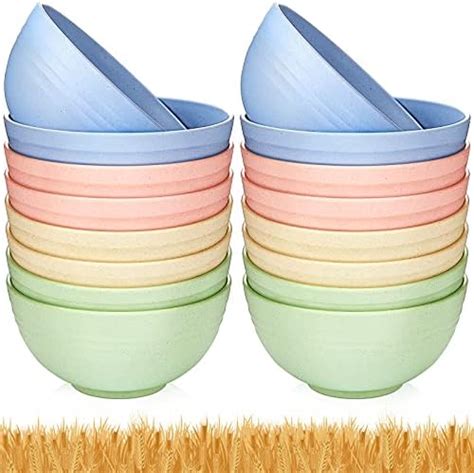 Unbreakable Cereal Bowl Wheat Straw Fiber Lightweight Bowl Set 4 Dishwasher And