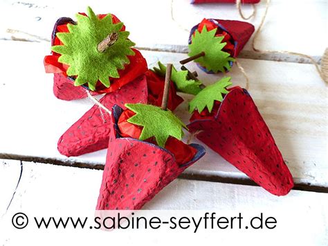 Diy Upcycling Bastelidee F R Kinder S E Erdbeeren Girlande