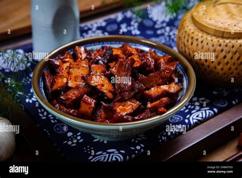 Spicy Hot Smoked Bean Curd Stock Photo Alamy