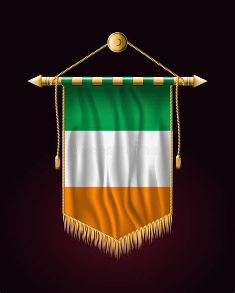 Flag of Ireland. Festive Vertical Banner Stock Vector - Illustration of jack, arms: 111913722