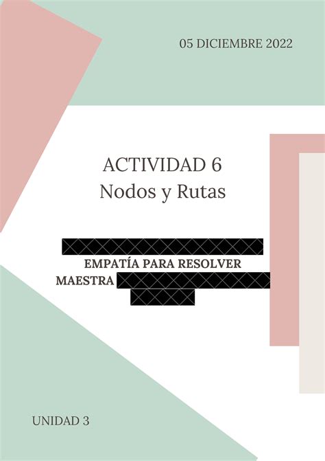 Actividad Nodos Y Rutas Actividad Nodos Y Rutas Empat A