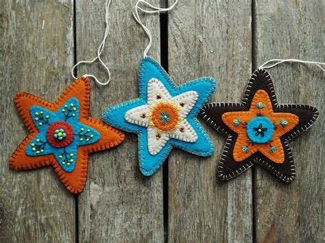 Folk Art Star Sewing Pattern Download Felt Star Ornament Pdf Etsy