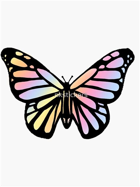 Pastel Butterfly Sticker Sticker For Sale By Nkstickers Redbubble