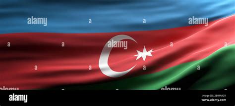 Azerbaijan Sign Symbol Azerbaijan National Flag Waving Texture Background Banner 3d