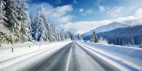 Premium Photo | Snowy winter road