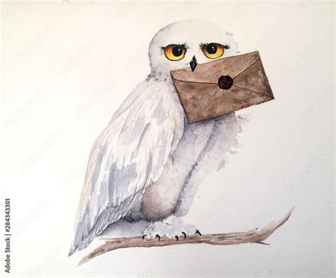 Owl Holding A Letter Stock Illustration Adobe Stock