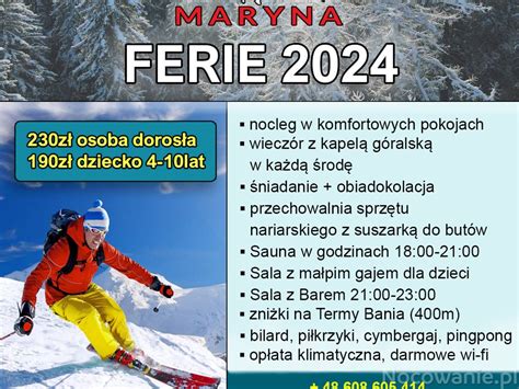 Ferie Zimowe Dom Wypoczynkowy Maryna