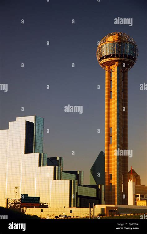 The Reunion Tower With An Observation Deck In The Top Sphere Rises