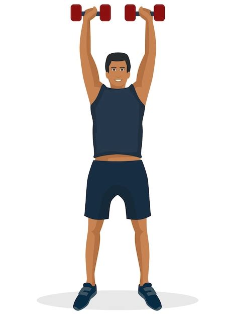 Premium Vector Man Doing Workout Using Dumbbell In A Gym