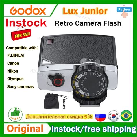 Godox Lux Junior Camera Flash GN12 6000K 200K 7 Levels Flash Speedlite