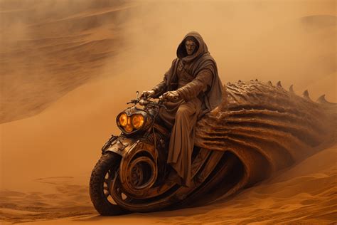 A Fremen Riding A Sandworm In The Movie Dune Rmidjourneyfails