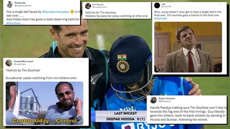 “india Ted Hat Trick To Tim Southee” Twitterati Criticize Team