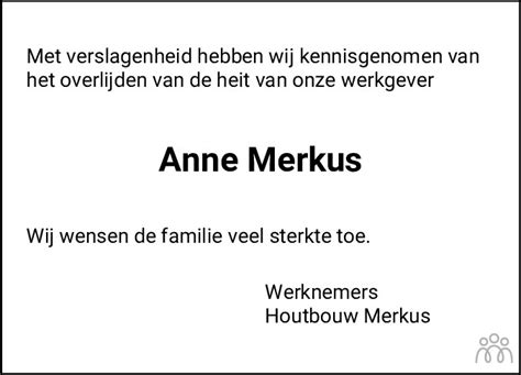 Anne Merkus 10 02 2023 Overlijdensbericht En Condoleances Mensenlinq Nl