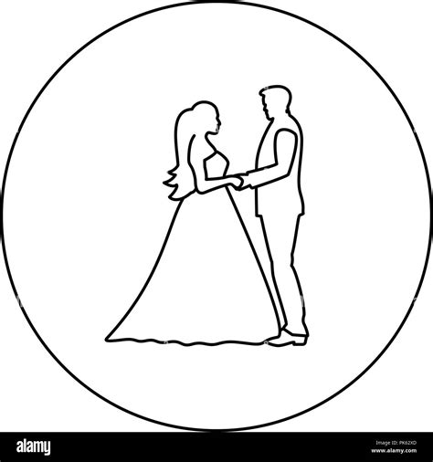 Bride And Groom Outline