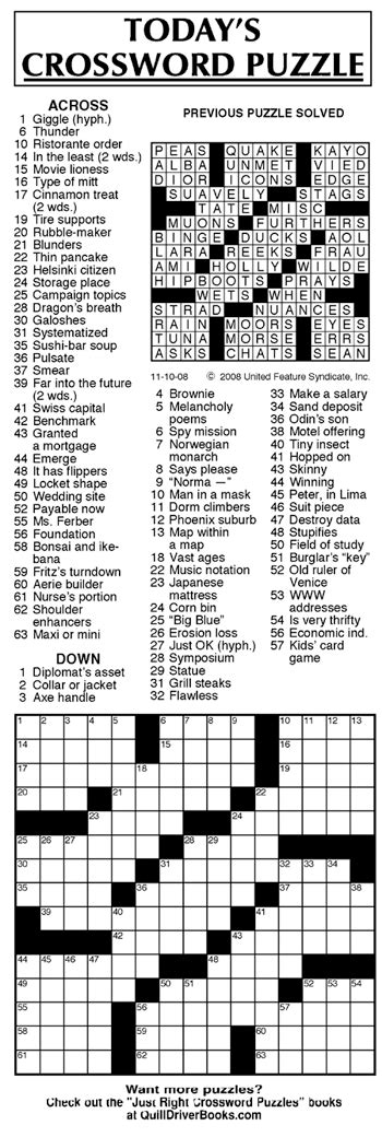 Answers Usa Today Puzzles Crossword Printable Today Puzzles