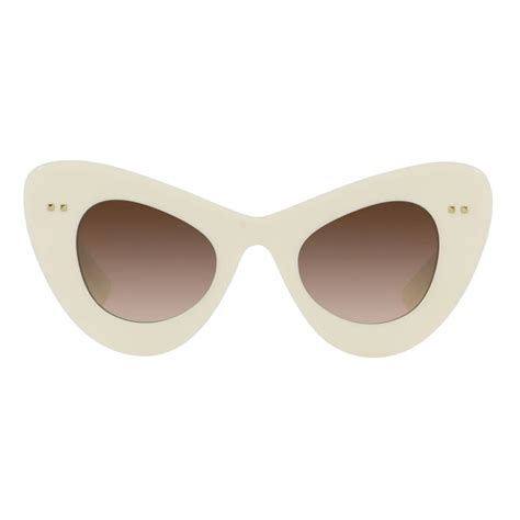 Valentino Vlogo Signature Cat Eye Acetate Sunglasses Ivory Brown