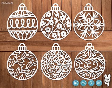 Christmas Baubles Svg Bundle Set 8 Christmas Svg Bundle Etsy Uk