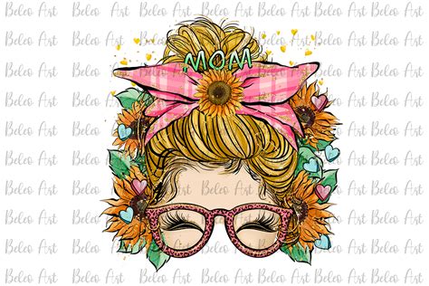 Mothers Day Messy Bun Yellow Hair Design Graphic By Beleo Art