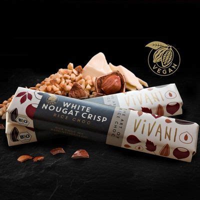 White Nougat Crisp Riegel Bio Schokolade Krokant Leckerbissen