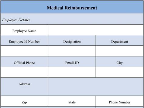 Medical Reimbursement Form Editable Pdf Forms