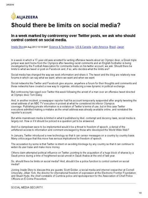 limitations  social media    freedom  speech