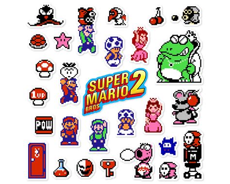 Super Mario Bros. 2 NES Sticker Set 28 Pieces - Etsy