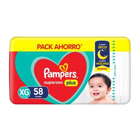 Pañales Pampers Supersec Plus Xg X 58 Uni Abril Distribuciones