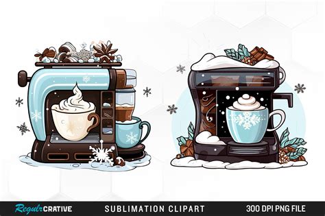 Watercolor Hot Cocoa Machine Clipart Png Graphic By Regulrcrative Creative Fabrica