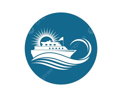 Ilustrasi Logo Kapal Pesiar Logo Vektor Perahu Gelombang Perahu Vektor Perahu Kapal Melambai