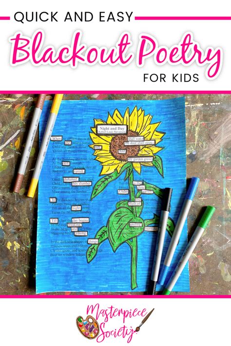 Quick And Easy Blackout Poetry For Kids Masterpiece Society