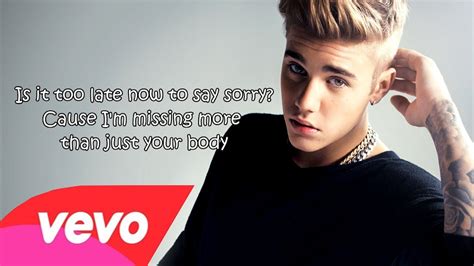 Justin Bieber Sorry Official Lyrics Video Youtube