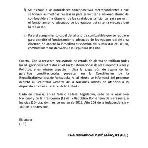 En Qué Consiste El Estado De Alarma Que El Presidente Interino Juan Guaidó Presentó Ante La