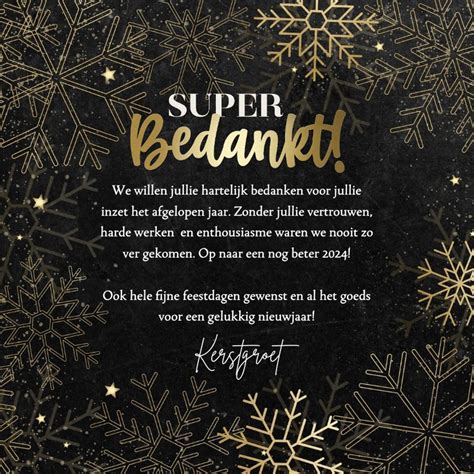 Zakelijke Kerstkaart Super Bedankt Gouden Kaartje Go