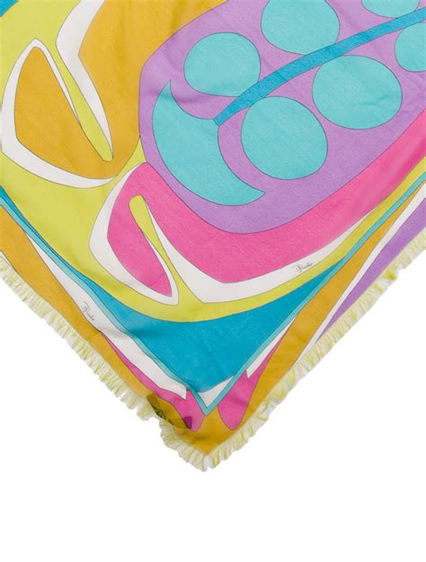 Emilio Pucci Silk Printed Scarf Blue Scarves And Shawls Accessories