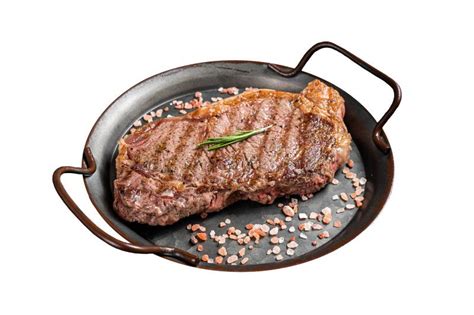 Barbecue Grilled Striploin Or New York Beef Meat Steak With Pink Salt