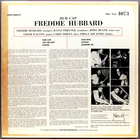 Freddie Hubbard Hub Cap 1961 Blue Note Londonjazzcollector