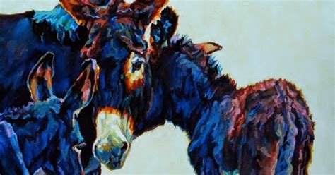 Western Art International Colorful Contemporary Donkey Painting Farm