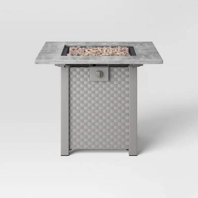 Square Stamped Steel Wicker Outdoor Fire Pit Threshold Lava