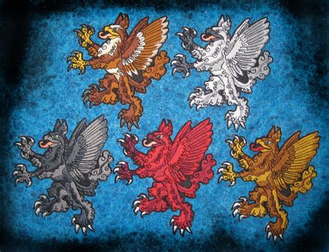 Giant Rampant Griffin Heraldic Heraldry Iron On Patch Many Etsy