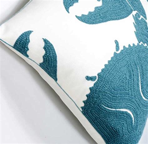 Decopow Embroidered Nautical Decor Pillow Covers Square Inches