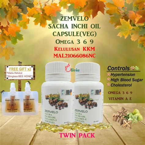 Zemvelo Sacha Inchi Oil Softgel Capsule Free Honey Lazada