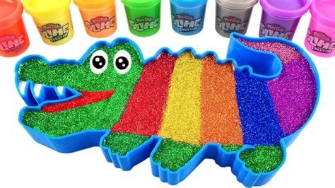 Satisfying Video L How To Make Rainbow Alligator With Mixing Slime And