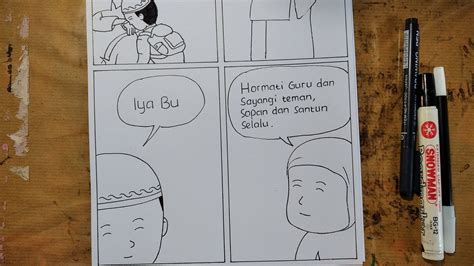 Cara Membuat Gambar Komik Tema Sopan Santun Youtube